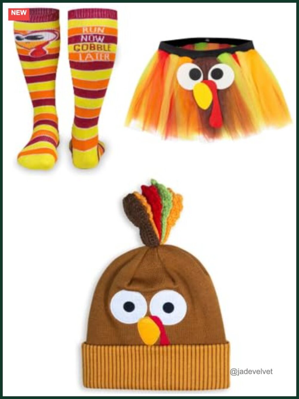 Thanksgiving Turkey Trot Running Costume Bundle Tutu Hat Socks